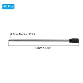 PATIKIL 1mm Ink Pen Refills, 10 Pcs Ballpoint Refill Medium Point Metal Compatible Replaceable Replacement for Pen Writing Office, Black