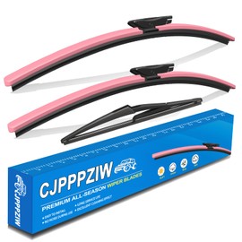 CJPPPZIW® Windshield Wipers Replacement for Mini Cooper R56 2013-2014,Streak-free,OEM Quality Premium All-Season Front Rear Pink Wiper Blades-19"+18"+10"(Pack of 3)