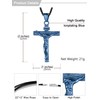 U7 Blue Plated Cross Pendant Crucifix Jewellery for Men Women