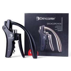 Drincarier Vertical Lever Corkscrew with Non-Stick Worm, Compact Rabbit Wine Opener Wine Bottle Opener with built-in Foil Cutter