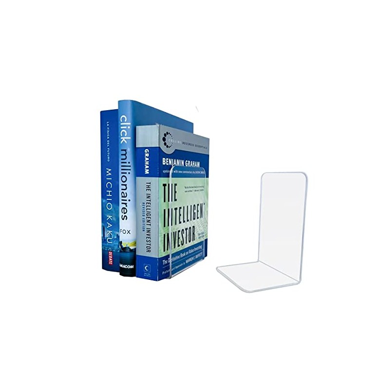 Sujetalibros Organizador Sujeta Libros Acrílico 2 Pzas