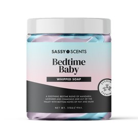 Sassy Shop Bath - Whipped Soap, Bedtime Baby - Cleanse and Nourish the Skin, With Uplifting Fragrance - Gentle and Suitable for all Skin Types - Vegan Friendly - 115g