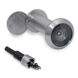 RONESS Door viewer, Peephole for Door, Door Peephole with Cover,Security Peephole with Rotating Cover, Wide Angel Peephole, Door viewer Adjustable for 1.97-3.54in with Drill bit (Satin Nickel)