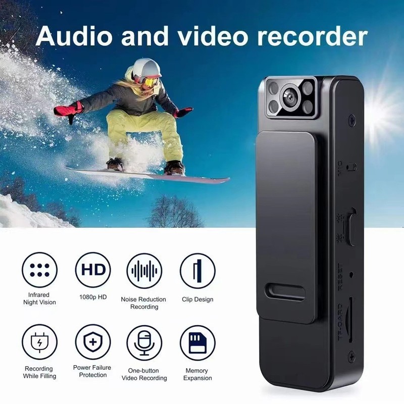 Wearable Camera 1080P WiFi Night Vision Wide Angle Back Clip
