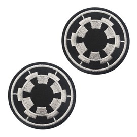 2 Pcs Round Movie Film Galactic Empire Target Flag Funny Patch Embroidered Fastener Hook & Loop Applique Emblem Tactical Military Patches for Jacket,Vest,Bags,Clothes,Jeans,Caps,Hats,Backpacks