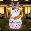 4FT Candy Bunny Easter Inflatables Outdoor Decorations Built-in LED Lights