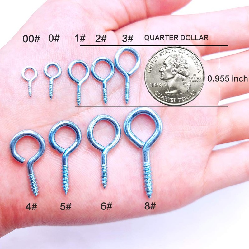 ECKJ Screw Eye Hooks - 20 Pieces Golden Copper Plating