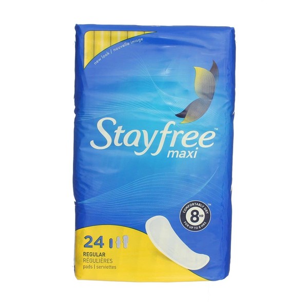 Stayfree Regular Maxi Pad 24ct - Pack of 12