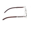Street Knitted Men's Woodgrain Silver Frame Circle Clear Tint Designer