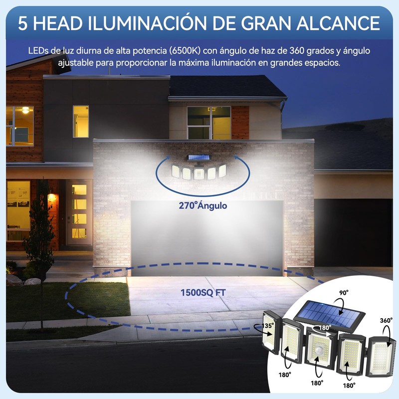 Luces Solares De Exterior, 300led 3 Modos Luz De Inundación