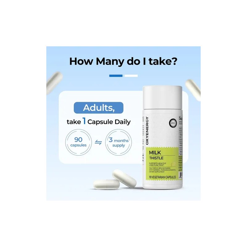Oxyenergy Silymarin Milk Thistle. Con Vitaminas. Sin Sabor