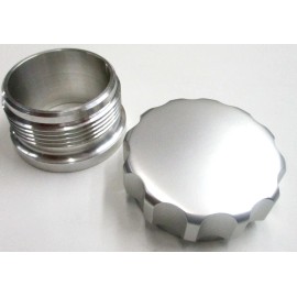 Performance Plumbing Components Weld on Aluminum Cap & Filler Medium Size, fuel tank, oil tank  SimChrome Silver