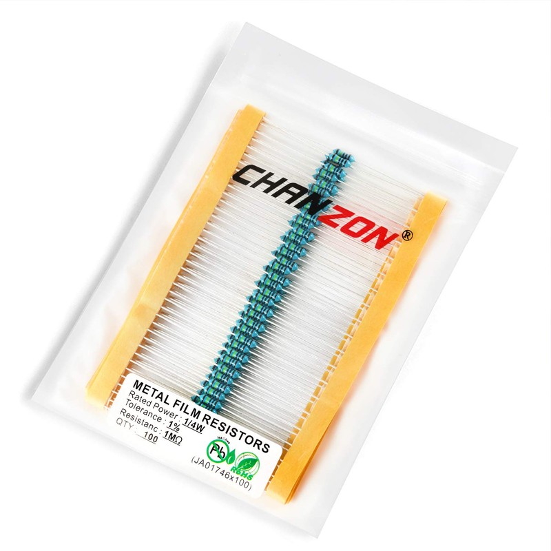 Chanzon 100pcs 1/4W (0.25W) 1M Ω ohm Metal Film Fixed
