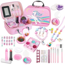 AivaToba Maquillaje para Niñas, Kit de Maquillaje Real para Niñas, Juguete de Maquillaje Lavable, Juguete para Niñas, No Tóxico, Regalos de Cumpleaños de Navidad para Niñas de 7 8 9 10 11 12 Años