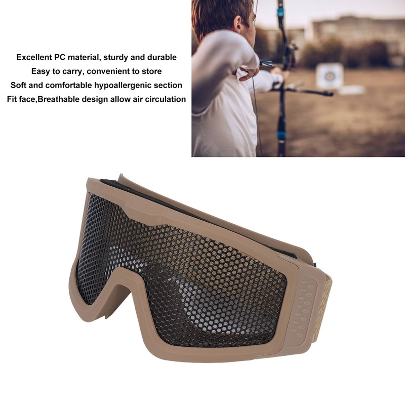 Safety Goggles Breathable Shock Resistant Iron Mesh Patterned Wind Sand