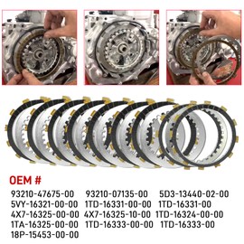Clutch Friction Steel Plate & Cover Gasket Kit Compatible with Yamaha YFZ450R YFZ450RSE 2014-2024