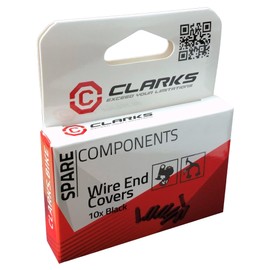 Clarks Cycle Systems Alloy Brake/Gear Inner Cable End Covers, Black, Box of 10