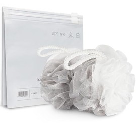 +skin Set De Esponjas De Baño De Viaje Con Estuche – Dúo De Esponjas Exfoliantes De Secado Rápido Para Gimnasio, Hotel Y Hogar (Gris Y Blanco)
