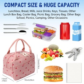 Runmeihe Lunch Bags for Adults, Reusable Women's Insulated Cooler Lunchbag, Small Waterproof Cooler Lunch Box Tote Bag for Work Travel Picnic School