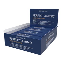 BodyHealth PerfectAmino Bar – Protein Energy Snack with 10g Protein, Plant-Based MCTs, Superfood Blend, Non-GMO, Gluten, Dairy & Soy Free (Mocha, 12 Pack)