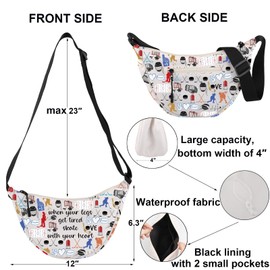 Ice Hockey Crossbody Bag Ice Hockey Lover Gifts When Your Legs Get Tired Skate With Your Heart Ice Hockey Shoulder Bag (get tired skate UK3)