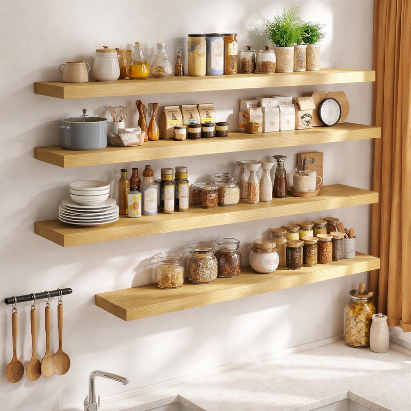 FLYJOE 24 Inch Long Floating Shelves for Wall Set of
