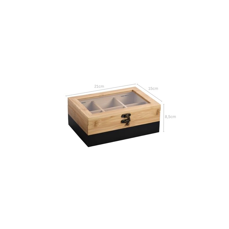 Kesper® Tea Box, Material: FSC® Certified Bamboo, 6 Compartments, with