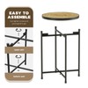 Bamworld Round Plant Stand Indoor Outdoor Metal Modern Plant Table