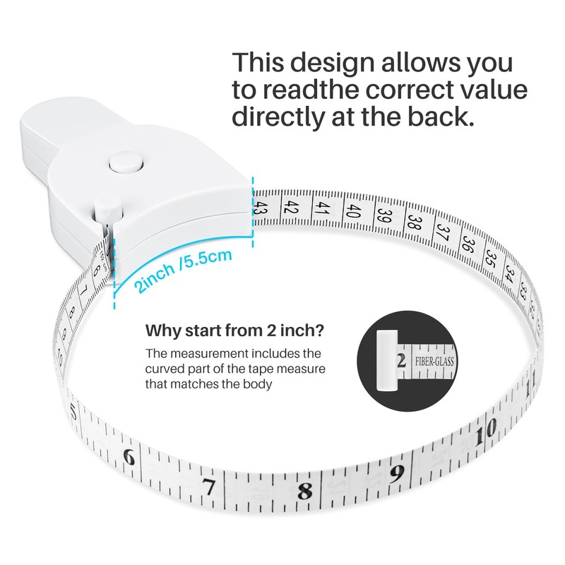 NAAN Body Measure Tape 60in (150cm), Lock Pin and Push-Button