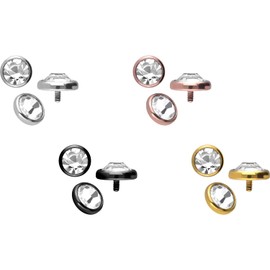 PIERCINGLINE Titanium Piercing Dermal Anchor Attachment Replacement Disc + Crystal Choice of Colours and Sizes, Titanium