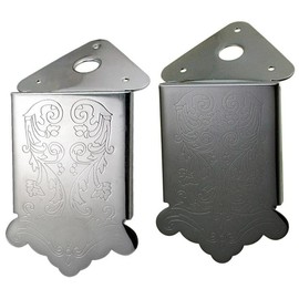 1Pc Mandolin Tailpiece Bridge Tail Flower Pattern Metal - Color: Silver