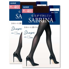Gunze SBW55 Women's Sabrina Shape, Warm, Tightening Legs 40 Denier (2 Pairs), Black