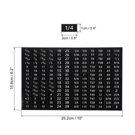 PATIKIL Tool Box Labels, 8 Sheets Toolbox Decals Wrench Socket Size Stickers for Socket Sets Tools Labeling Organization, Black (180 Stickers/Sheet)