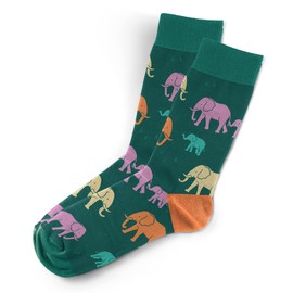 Sillies Socks Elephant Socks - Unisex Crew Socks for Elephant Lovers, Cute Socks, Fun Animal Socks, One Size Fits Most (8-13), Funny Graphic Sock Set