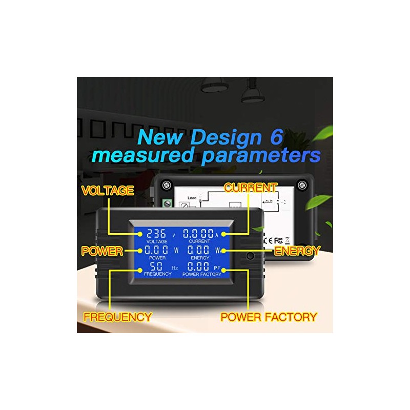 AC Current Voltage Amperage Power Energy Panel Meter LCD Digital