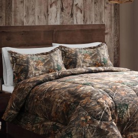 VISI-ONE Realtree Edge Camo Full Comforter Set 3 Piece Polycotton Rustic Farmhouse Bedding with 2 Pillow Shams – Hunting Cabin Lodge Bed Set Perfect for Camouflage Bedroom - (80"x90")