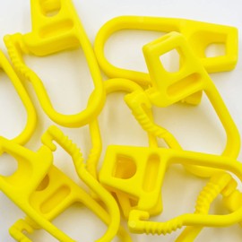 Kombi Pack of 20 Plastic Hooks Elastic Rope 8 mm PVC Boat Tarpaulin Extendable Tarpaulin Carabiner Hook Plastic Rope Elastic Rope Pack of 20