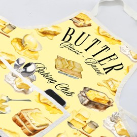 MYSOMY Butter Kitchen Apron Butter Plant-Based Baking Club Cooking Waterproof Apron for Chefs Home Cooks (Butter Apron)