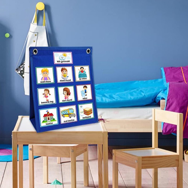 Kids Visual Schedule Calendar Chart 2 in 1 Autism Daily
