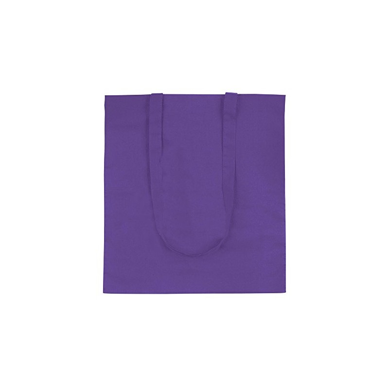 eBuyGB Shopping Tote Shoulder Bag, Cotton, Purple, 31.19 x 24.1