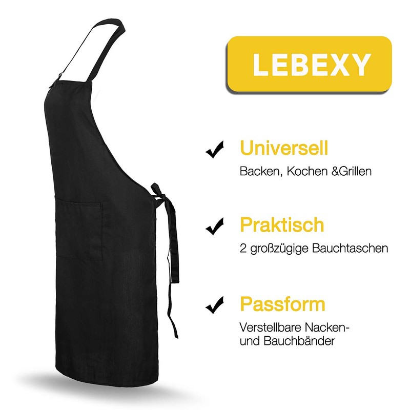 Kitchen Apron BBQ Apron Cotton Black