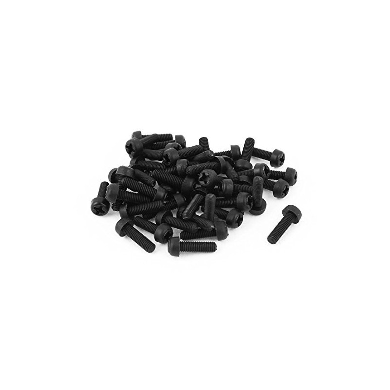 Sourcingmap M3 x 10mm Plastic Phillips Pan Head Machine Screws