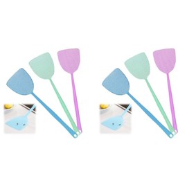 Supvox® Fly Swatters 17.5" Long Handle Sturdy Plastic Flyswatter Durable Flexible Grid Design, Lightweight Mosquito Bat Killer for Indoor Outdoor Home Classroom Use(3 Colors, 6 PCS)