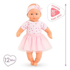 Corolle Mon Premier Poupon Cute Little Baby, Soft Body Doll with Headband and Removable Skirt, Vanilla Fragrance, 30 cm, from 12 Months
