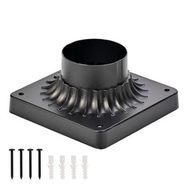 Kainozoic Outdoor Post Light Mounting Base Pier Mount Adapter 3'' Pier Mount Matte Black Light Pole Base