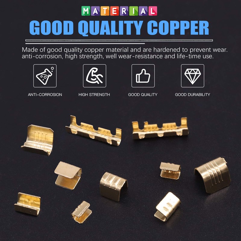 Glarks 525Pcs U Shape Copper Wire CrimpTerminal Assortment Set Non-Insulated