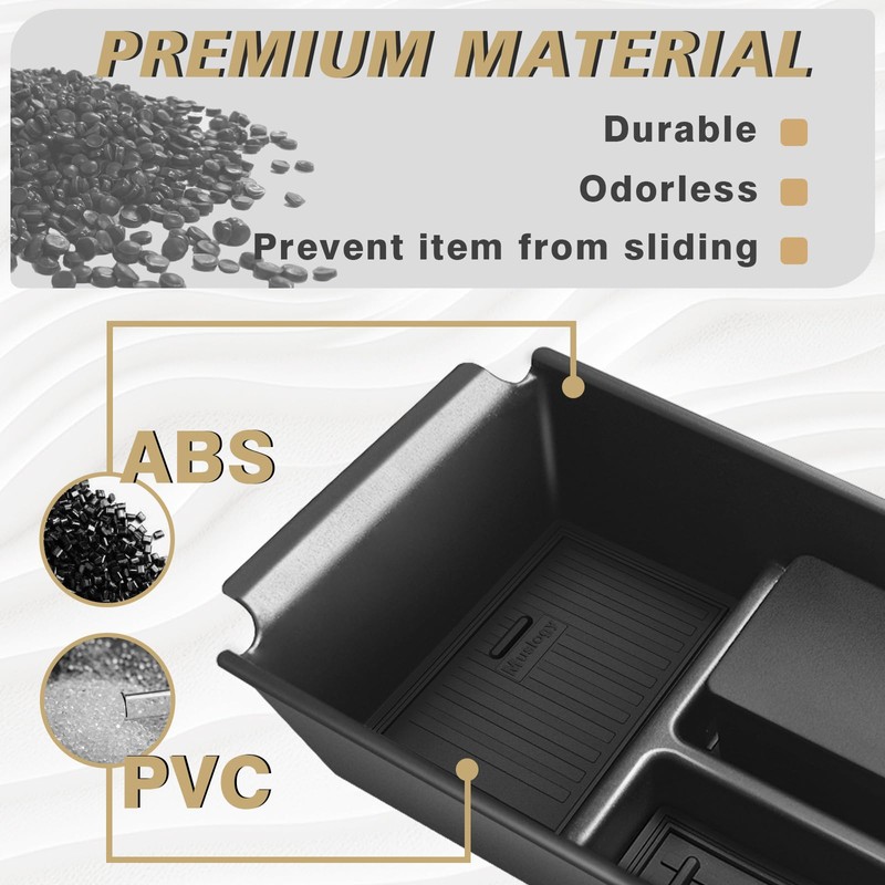 Muslogy Center Console Organizer & Cup Holder Insert 2PCS Set