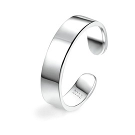ALEXCRAFT Silver Rings for Women 925 Rings Men Chunky Silver Thumb Rings for Women 5mm Open Adjustable Gifts