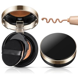 2 count Empty Cushion Foundation Box Luxurious Portable Cushion Compact Refillable Bb Puff Box  Container with Air Sponge  Puff for Women Travel,0.5 oz