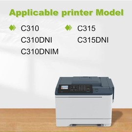 C310 / C315 Toner Cartridges Set: DOPHEN 4 Pack 006R04356 006R04357 006R04358 006R04359 Replacement for Xerox C310 C310DNI C310DNIM C315 C315DNI Printer (BK+C+M+Y)